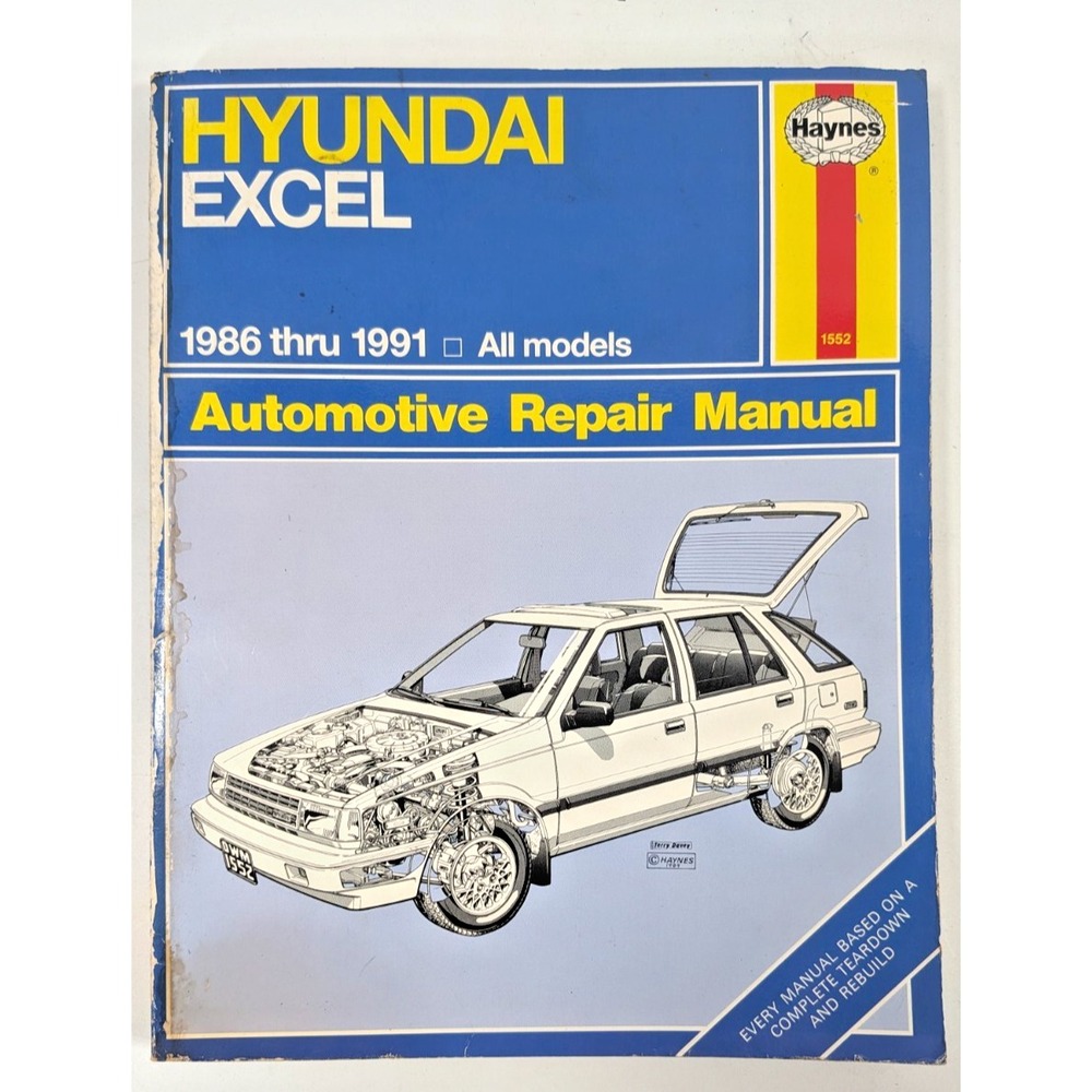 Hyundai Excel 1986-1991 All models Haynes Automotive Repair Manual #1552